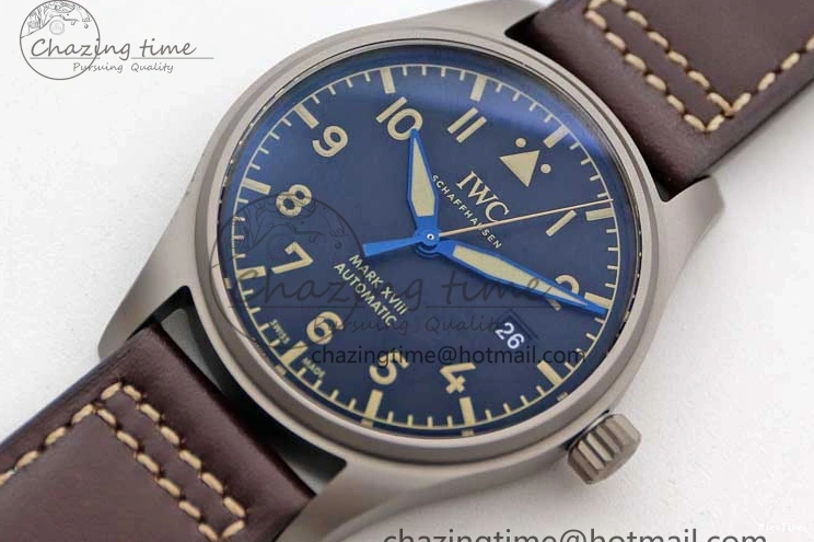 MIROTIME 0312 Mark XVIII IW327006 Titanium M+F 1:1 Best Edition Black Dial on Brown Leather Strap A Efficient 7052